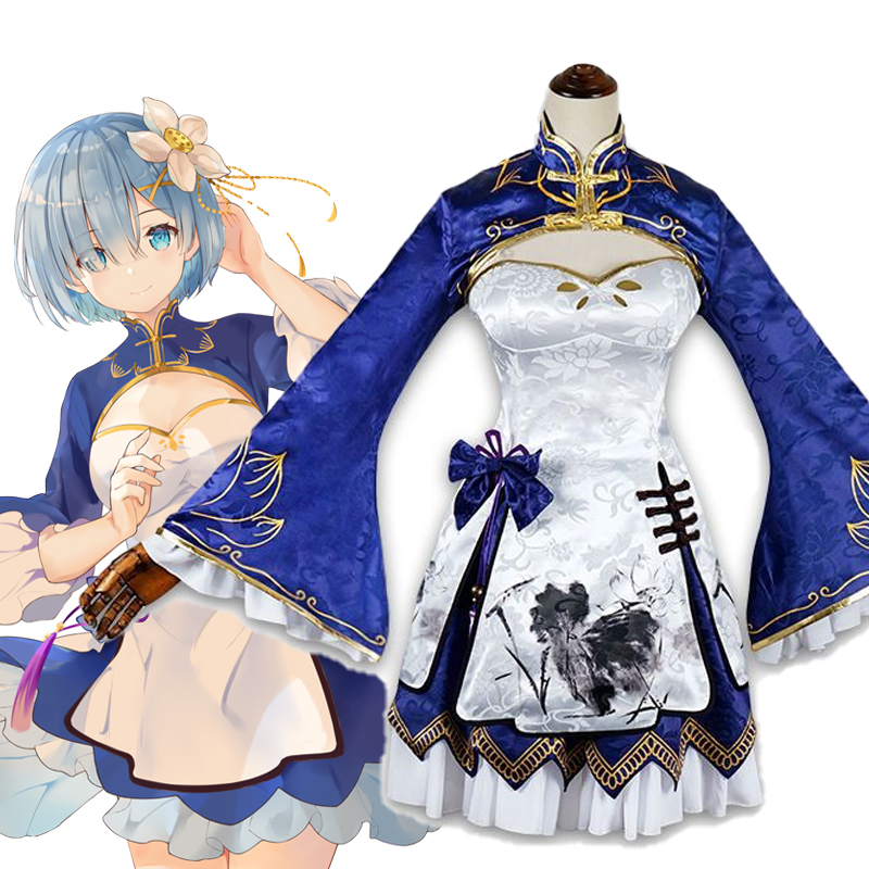 Japanese Lifestyle Anime - Rem Ram คอสเพลย์ Cheongsam อะนิเมะ Re: