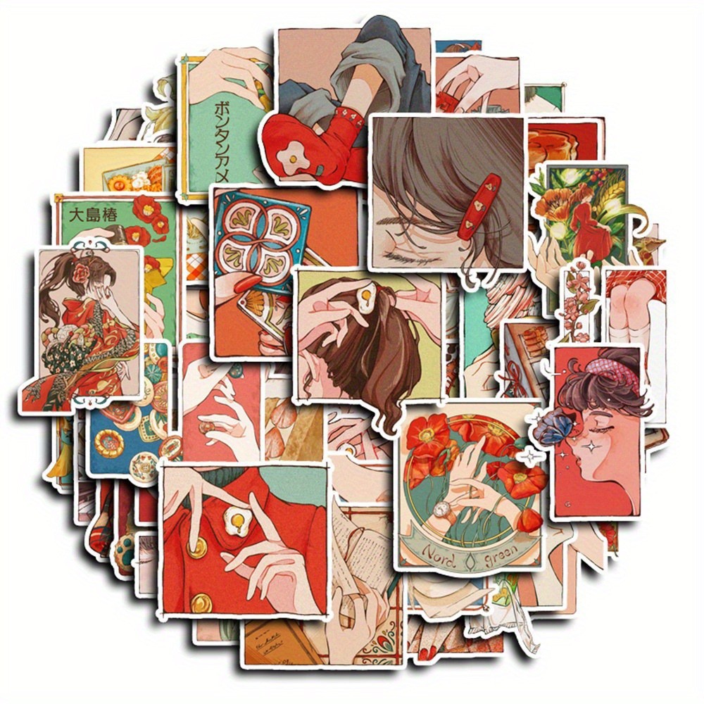 50 ชิ้นสติกเกอร์สไตล์วินเทจแบบ - Japanese Lifestyle Store บทวิจารณ์และราคา